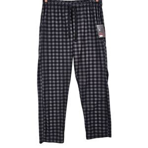 Spyder Mens M Black Gray Plaid Fleece Pajama Lounge Pants NWT